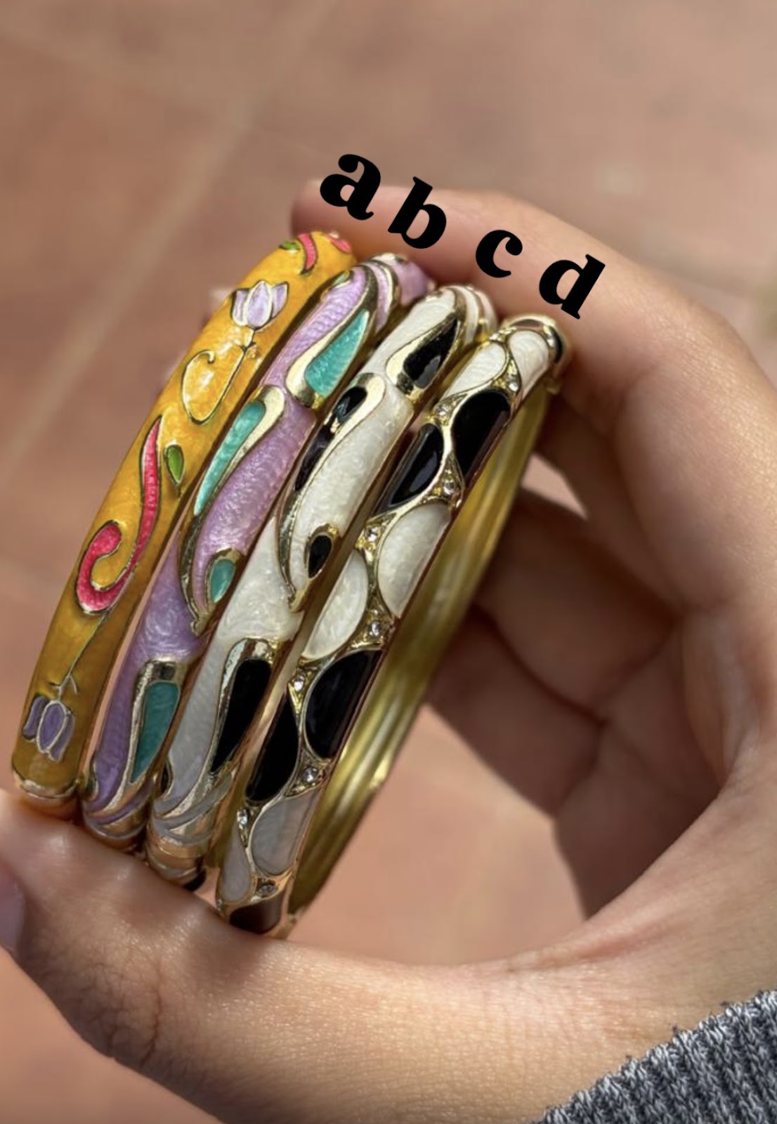Enamel Bangles - Vintage Swirl - WAVE Jewellery