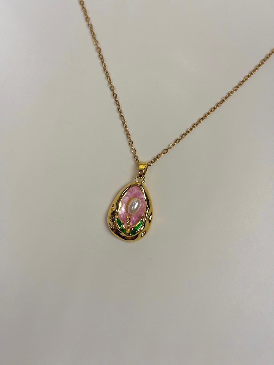 Pink Floral Pendant - WAVE Jewellery