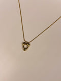 Curvy Heart Pendant (Golden) - WAVE Jewellery