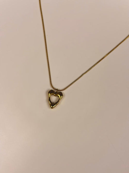 Curvy Heart Pendant (Golden) - WAVE Jewellery
