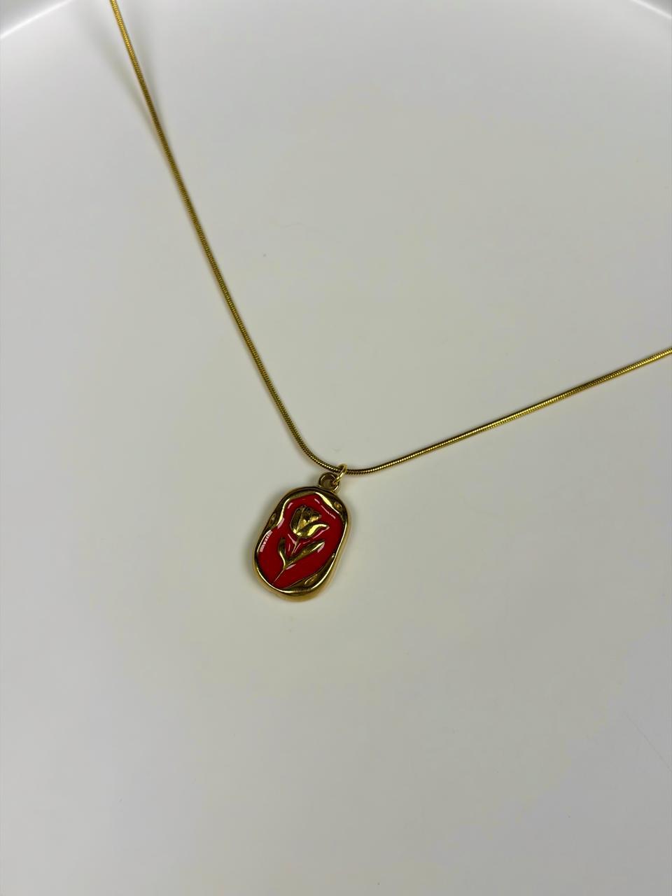Rose Necklace (Red) - WAVE Jewellery