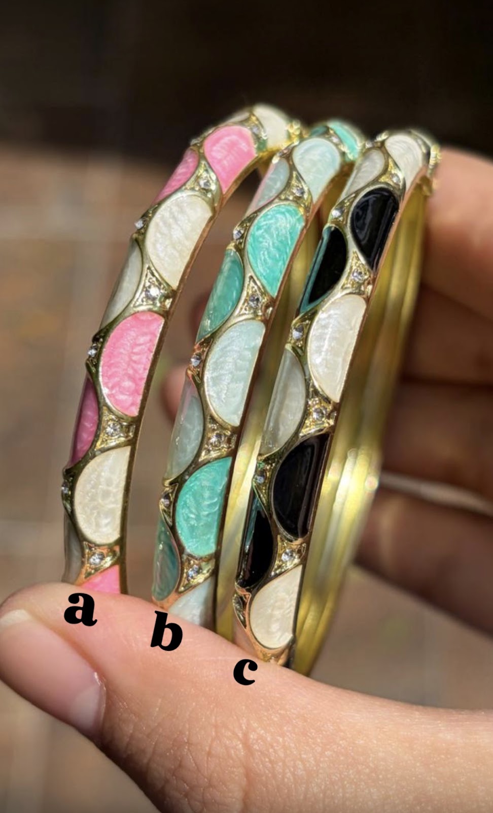 Enamel Bangles - Crystal Mosaic - WAVE Jewellery