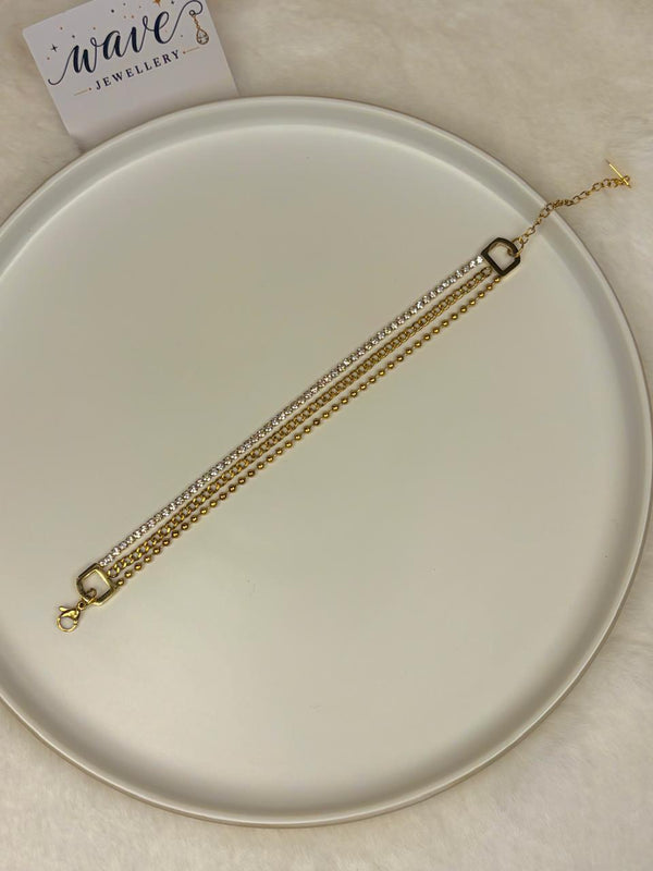 Golden Trio Layered Chain Bracelet