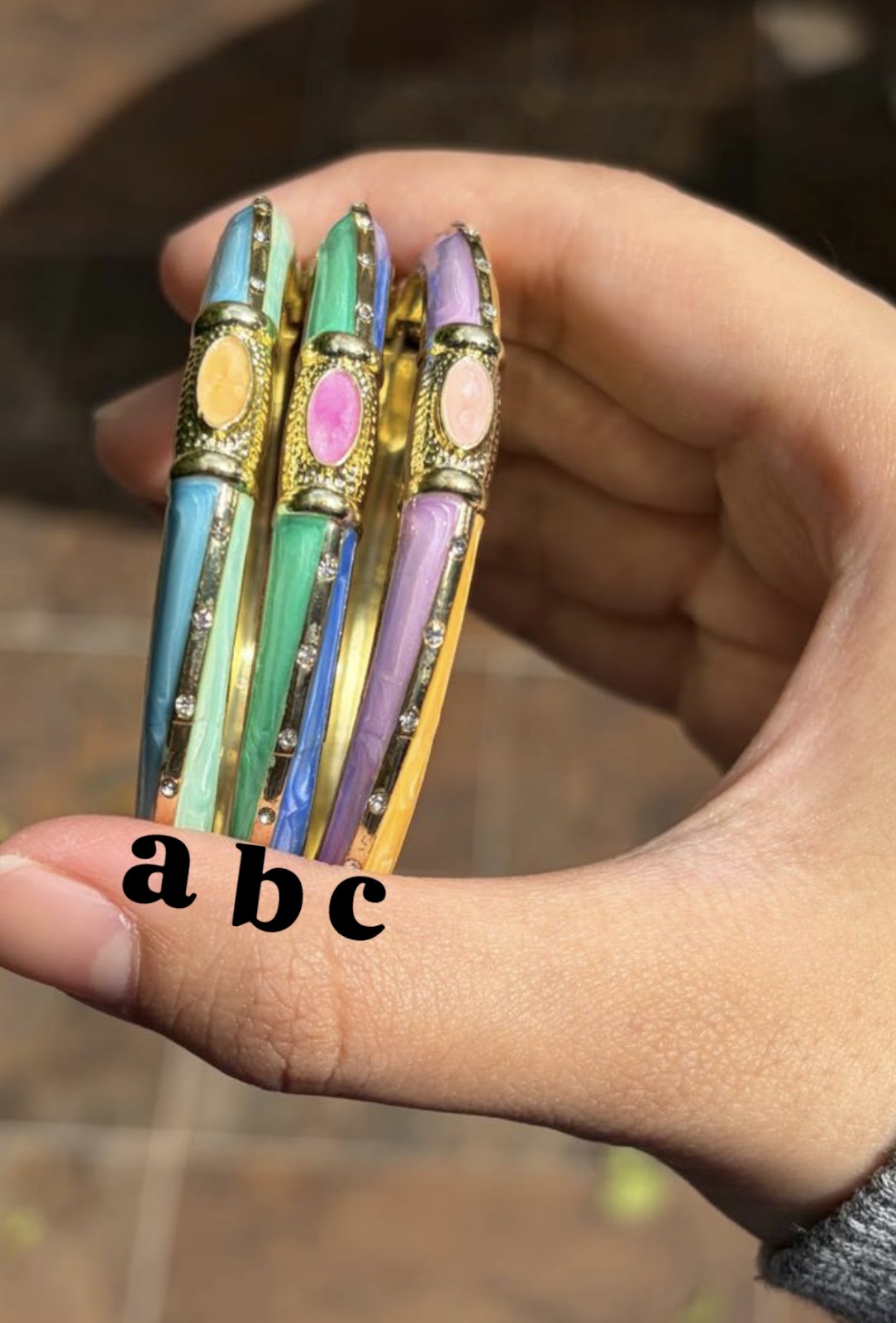 Enamel Bangles - Pastel Cabochon - WAVE Jewellery