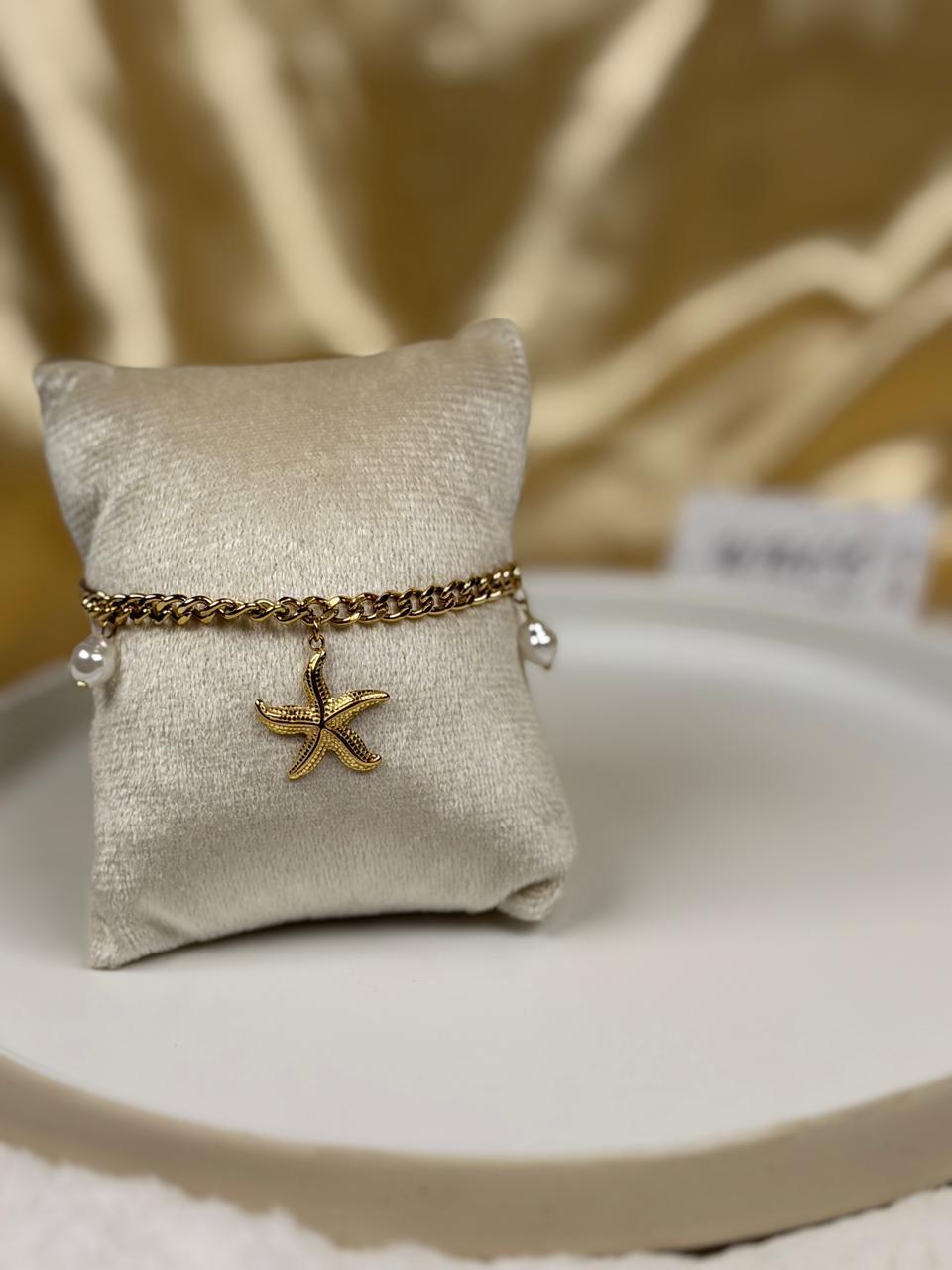 Golden Starfish Charm Bracelet - WAVE Jewellery