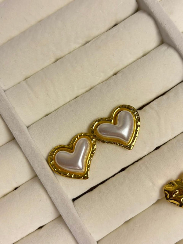 Vintage Gold Heart Earrings