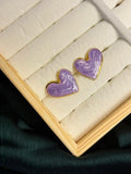 Lavender Dream Heart Studs - WAVE Jewellery