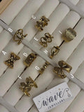 Golden chunky stainless steel adjustable rings