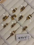Golden chunky stainless steel adjustable rings